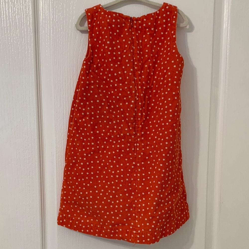 Mini Boden 4-5Y polka Dot corduroy applique dress with Bunny Design - Picture 2 of 4